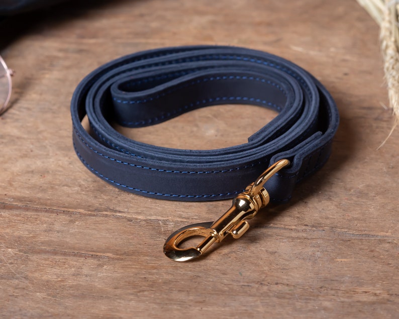 Leather Dog Double-Sided Leash With Handle for Small and Large Dogs