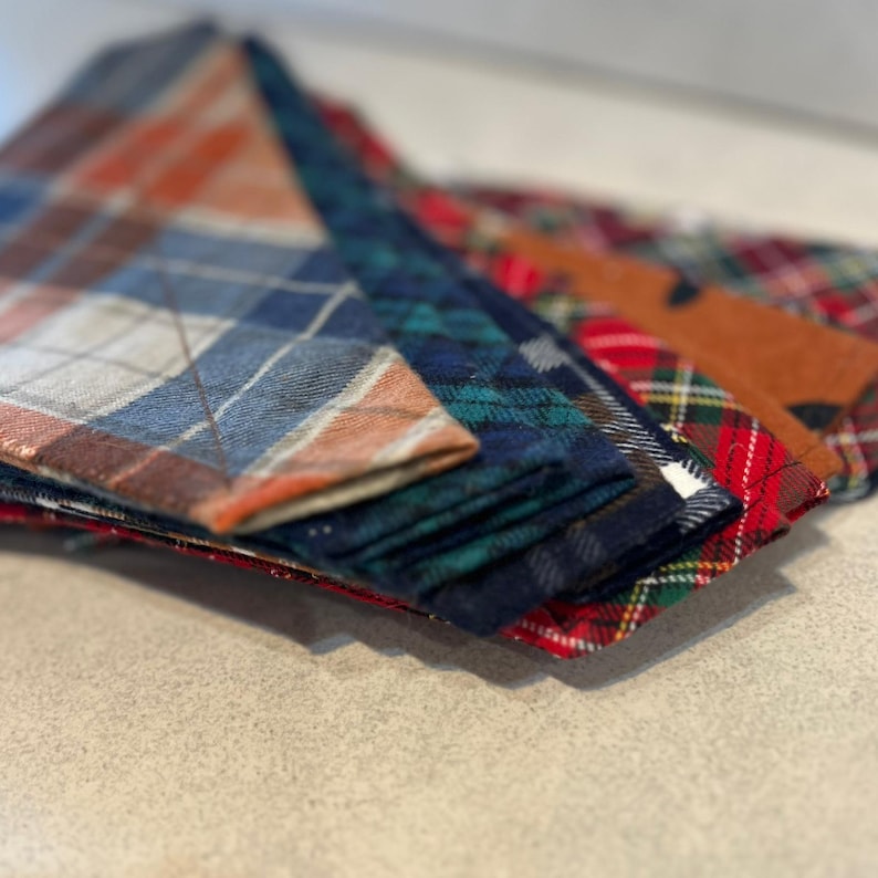 Green Plaid Dog Bandana, Handmade Classic Dog Accessory