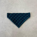 Green Plaid Dog Bandana, Handmade Classic Dog Accessory