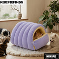 Cozy Corduroy Pet Cave Bed for Cats and Small Dogs – Soft Warm Indoor House